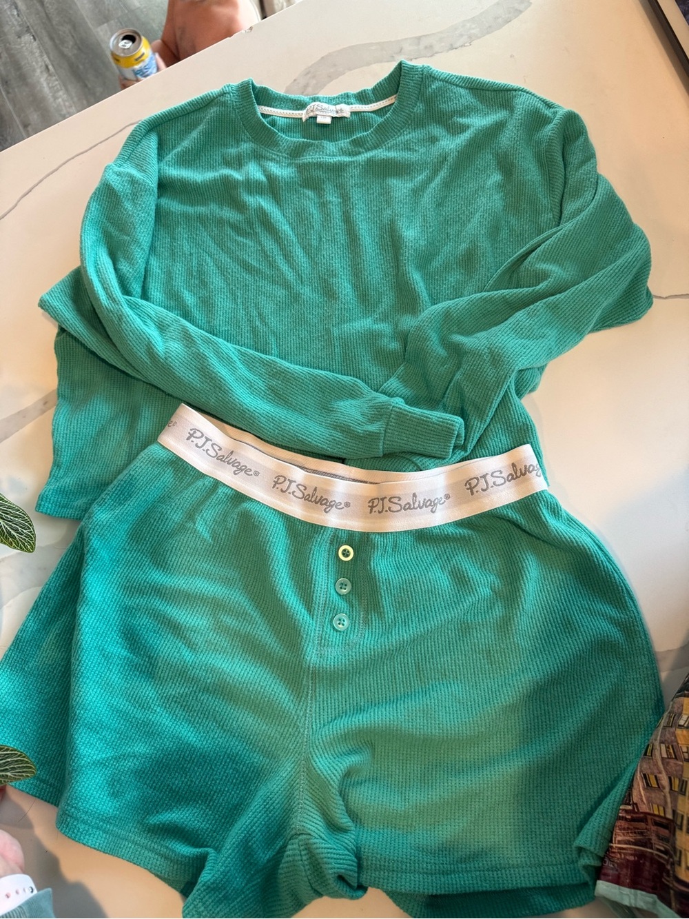 PJ Salvage Teal Thermal Lounge Set